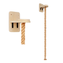 Grimper sur le mur pour chats 140 cm Base en bois Corde en sisal Élément d'escalade mural pour arbre à chat 2