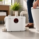 Grinder Pump for WC 500 W Lift 8 m and Flow Rate 110 l/min 4 Inlets FLO500-BE White For Toilet and Shower For Cellar and Laundry 9