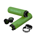 Gripes de bicicleta 13 x 2,2 cm MTB em silicone com absorção de impactos, ranhuras antiderrapantes, punhos macios, anel de segurança, plug 4