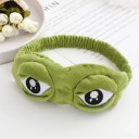 Groen slaapmasker met kikkerogen, pluchen oogmasker voor kinderen en volwassenen 2