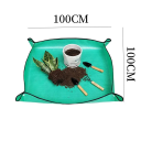 Grøn vandtæt blomsterplantningsmåtte 100 x 100 cm havearbejdsmåtte PE-materiale foldbar overfladebeskyttelse ved plantning 6