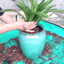 Grøn vandtæt plantetransplantationsmåtte 66 x 66 cm PE-materiale havearbejdsmåtte mod jordforurening 4