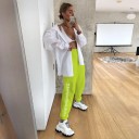 Grønne joggingbukser til kvinder med indskrift 4