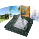 Groot waterdicht zeildoek 3x4 m Versterkte duurzame folie voor buiten met kabel en ringen UV-bescherming voor tuin, schuur, dak en huishouden 4