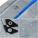 Groot waterdicht zeildoek 3x5 m versterkte waterdichte buitenfolie met touw en ringen UV-bestendig voor schuurtjes, daken, tuin en thuisgebruik 4