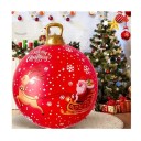 Grosse décoration de Noël gonflable 60 x 80 cm Boule avec impression du Père Noël sur un traîneau Décoration suspendue extérieure pour la décoration 4