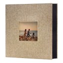 Großes Leinenfotoalbum 300 Blätter für Fotos 10 x 15 cm Maße 33 x 30 cm Mit Fenster im Cover Schwarze Seiten Für Familienfotos 1