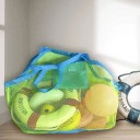 Grote kleurrijke mesh strandtas met ophanggat, opvouwbare en ademende tas voor speelgoed en spullen, zandbestendig 2