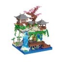 Grote micro bouwset Taohuatan 18 x 18 x 22 cm Chinese landschap met LED verlichting Creatief model van het meer Culturele decoratie geïnspireerd 1