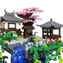 Grote micro bouwset Taohuatan 18 x 18 x 22 cm Chinese landschap met LED verlichting Creatief model van het meer Culturele decoratie geïnspireerd 6