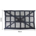 Grote plafondnet voor de camper voor dekens en kleding 90 x 65 cm Polyester draagvermogen tot 25 kg Zwarte opbergzak onder het plafond van de caravan 2
