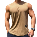 Grundläggande herrtopp Polyester material Rund hals Enfärgad design Lätt rak passform För vardagligt bruk komfort 4