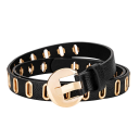 Grunge Punk dames PU leren riem met metalen gesp Verstelbaar ontwerp Stijlvol modeaccessoire voor dagelijkse outfit Rock esthetiek 1