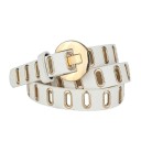 Grunge Punk damesriem van PU leer, breedte 2,3 cm met metalen gesp 4 cm. Stijlvolle dunne riem. Modeaccessoire voor jurken, broeken, rokken. 2