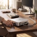 Gry mini PC CHUWI Aubox AMD Ryzen 7 8745HS Oculink DDR5 Barebone bez RAM SSD i OS WiFi 6 Bluetooth 5.2 Metalowa obudowa Srebrny Komputer stacjonarny 6