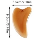 Gua Sha plade af harpiks 9,5 x 5,5 cm Håndholdt massageredskab med afrundede kanter Ravfarvet Til ansigts-, hals- og kropsmassage 2