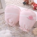 Guantes de algodón para bebés de 0 a 6 meses Guantes suaves de 100% algodón con mancha elástica y estampado Tamaño 10 x 8 cm 6