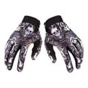 Guantes de ciclismo y motocross de dedos completos con estampado de calavera y esqueleto en todo el dorso y puño acanalado para bicicleta 1