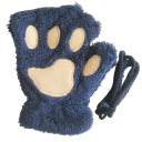 Guantes de dedo completo de mujer Tamaño universal Piel sintética Poliéster Guantes de invierno cálidos con diseño de patas de gato Suaves y cómodos guantes 15