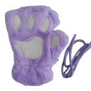 Guantes de dedo completo de mujer Tamaño universal Piel sintética Poliéster Guantes de invierno cálidos con diseño de patas de gato Suaves y cómodos guantes 8