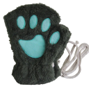 Guantes de dedo completo de mujer Tamaño universal Piel sintética Poliéster Guantes de invierno cálidos con diseño de patas de gato 7