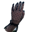 Guantes de encaje cortos para mujer con lunares y fruncidos, de poliéster transpirable, guantes de fiesta para ocasiones especiales 8