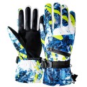 Guantes de invierno cálidos Guantes de esquí con cuero PU Guantes de nieve para hombres y mujeres Guantes de esquí y snowboard Guantes de esquí con soporte de pantalla táctil 4