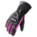 Guantes de moto de invierno para mujer, color rosa y morado, cálidos, impermeables, de tejido elástico, para deportes todoterreno y carreras. 1