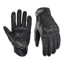 Guantes de moto de piel de dedo completo con perforación y protector de nudillos con palma reforzada y cierre de velcro en la muñeca 5