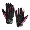 Guantes de moto para mujer, transpirables y de dedo completo, con función táctil, dorso de malla y palma reforzada para conducir en moto 2