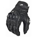 Guantes de motocicleta de cuero genuino negro y blanco para equipo de carreras de carretera, guantes para hombre con correa ajustable, transpirables, perforados y acolchados. 3