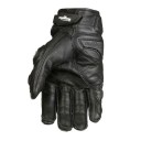 Guantes de motocicleta de cuero genuino negro y blanco para equipo de carreras de carretera, guantes para hombre con correa ajustable 4