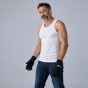 Guantes de motocicleta de dedos completos con puño sobre la muñeca en color negro con estampado blanco para conducir motocicletas tamaño universal 2