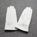 Guantes de piel para mujer con lazo 2