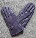 Guantes de piel para mujer con lazo 17