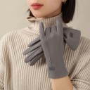 Guantes de punto para mujer de poliéster y acrílico Guantes térmicos de invierno táctiles Tejido suave y cómodo Protección de las manos en clima 6