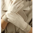 Guantes de punto para mujer táctiles Talla universal Guantes de invierno cálidos Poliéster Lana Cachemira Guantes suaves y elegantes 7