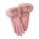 Guantes de punto táctiles para mujer, tamaño universal, guantes de invierno cálidos de algodón y poliéster para uso diario 4