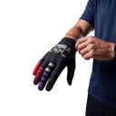 Guantes deportivos de dedos completos para motocross y moto con estampado de calavera y pulgar reforzado en color negro para conducción en terreno 2