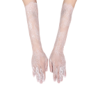 Guantes largos de encaje para mujer de dedos completos, transpirables, de poliéster, elegantes guantes de mano para ocasiones sociales 1