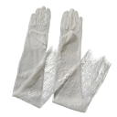 Guantes largos de encaje para mujer de dedos completos, transpirables, de poliéster, elegantes guantes de mano para ocasiones sociales 6