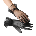 Guantes largos de encaje para mujer, delgados, transparentes, transpirables, de poliéster, elegantes, complemento para ocasiones nocturnas 8