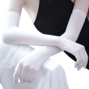 Guantes largos de mujer delgados transparentes sin costuras elásticos de poliéster elastano transpirables accesorio de moda para uso social 10