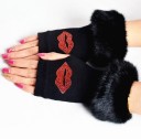 Guantes sin dedos de mujer con pedrería 7