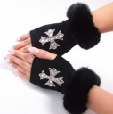 Guantes sin dedos de mujer con pedrería 8
