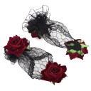 Guantes sin dedos de mujer con rosas 2