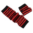 Guantes sin dedos de rayas para mujer 2