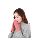 Guanti a dita intere in maglia per donna in poliestere e peluche Guanti caldi e morbidi per il freddo Materiale a maglia termico Comfort 2