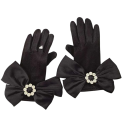 Guanti da donna in maglia touch con fiocco taglia universale Guanti invernali eleganti in poliestere ed elastan per donne 2