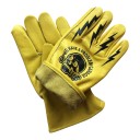 Guanti da moto e da lavoro multifunzionali in colore giallo con stampa di teschi e fulmini e polsino elastico per moto e giardino unisex 6